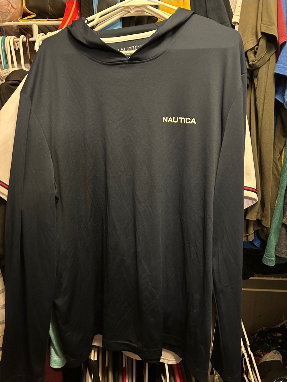 Nautica Men's Navy Long-Sleeve Performance Hoodie XL